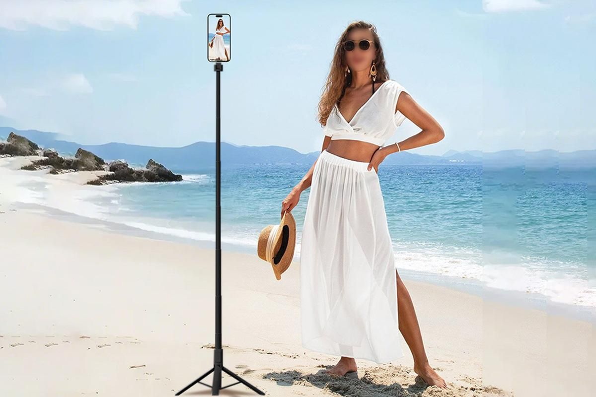 Selfie Stick Tripod 360-degree Rotatable Tripod for iPhone Android - Black - Image 2