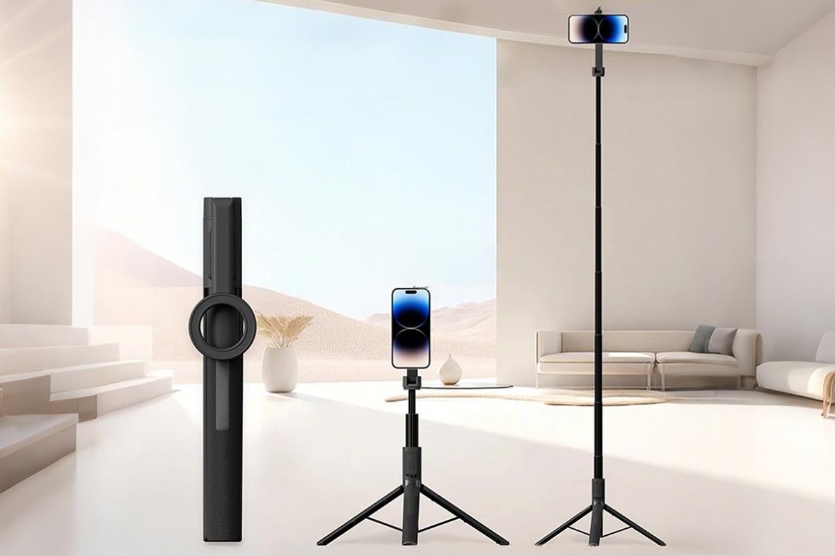 Selfie Stick Tripod 360-degree Rotatable Tripod for iPhone Android - Black - Image 3