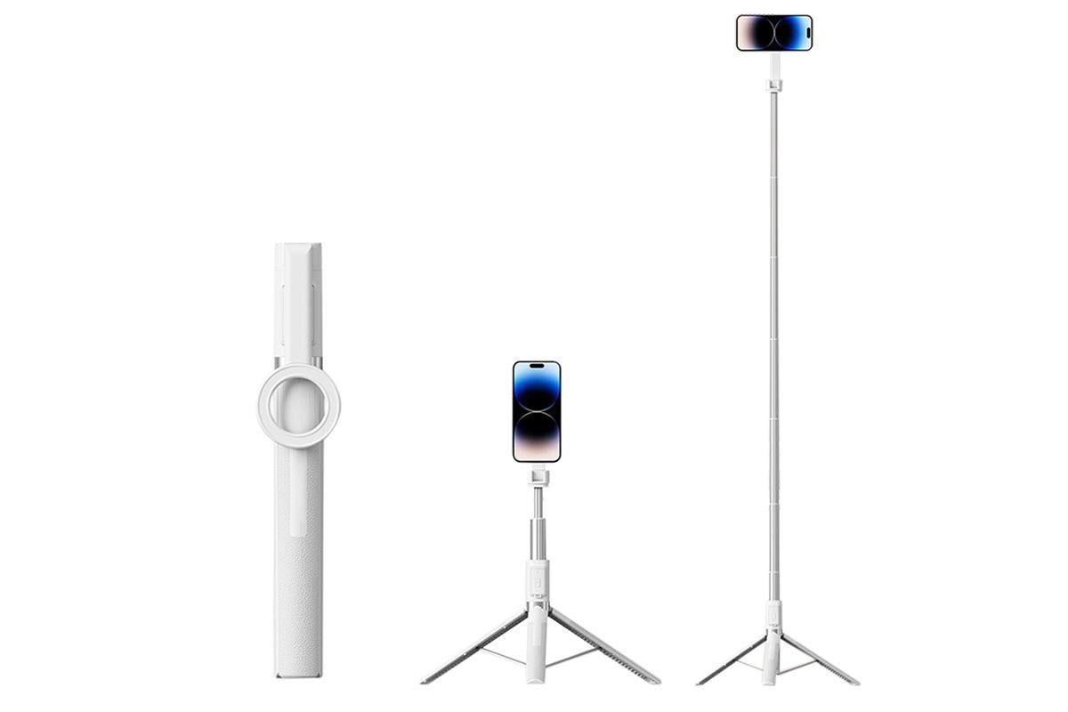 Selfie Stick Tripod 360-degree Rotatable Tripod for iPhone Android - White - Image 4
