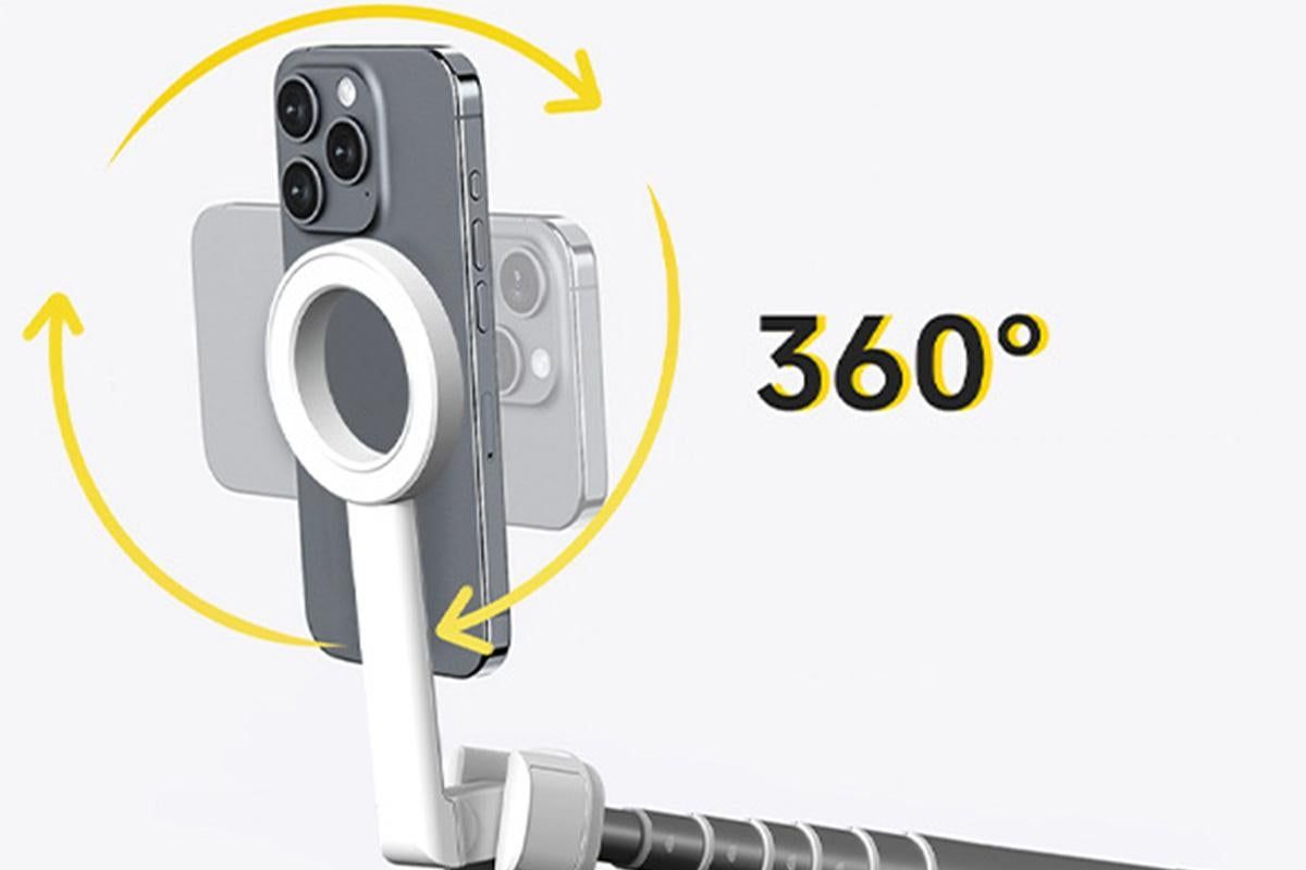 Selfie Stick Tripod 360-degree Rotatable Tripod for iPhone Android - White - Image 5