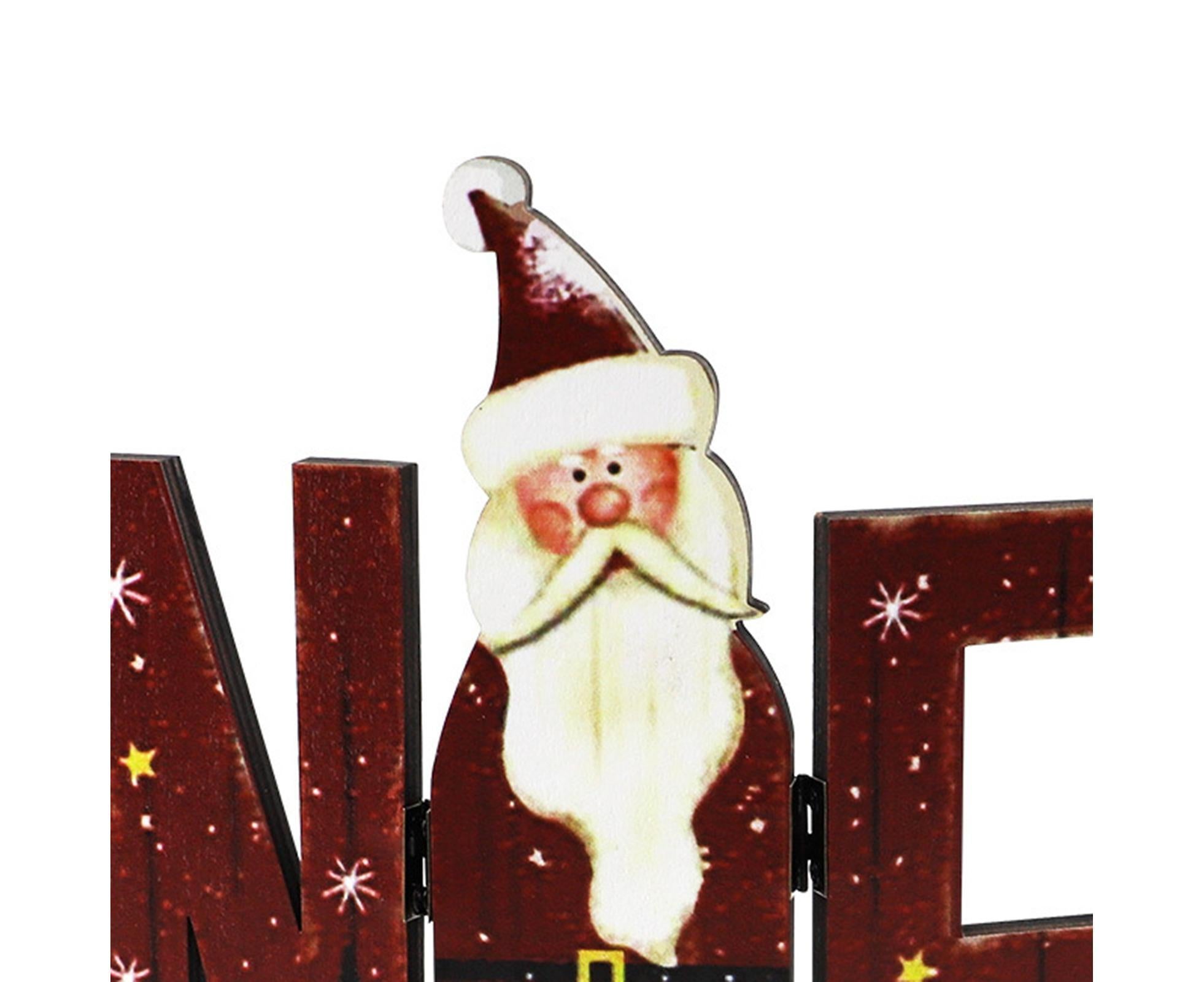Foldable Eye-catching Christmas Ornament Wood Creative Cute Xmas Ornament for Decoration-Red - Image 2