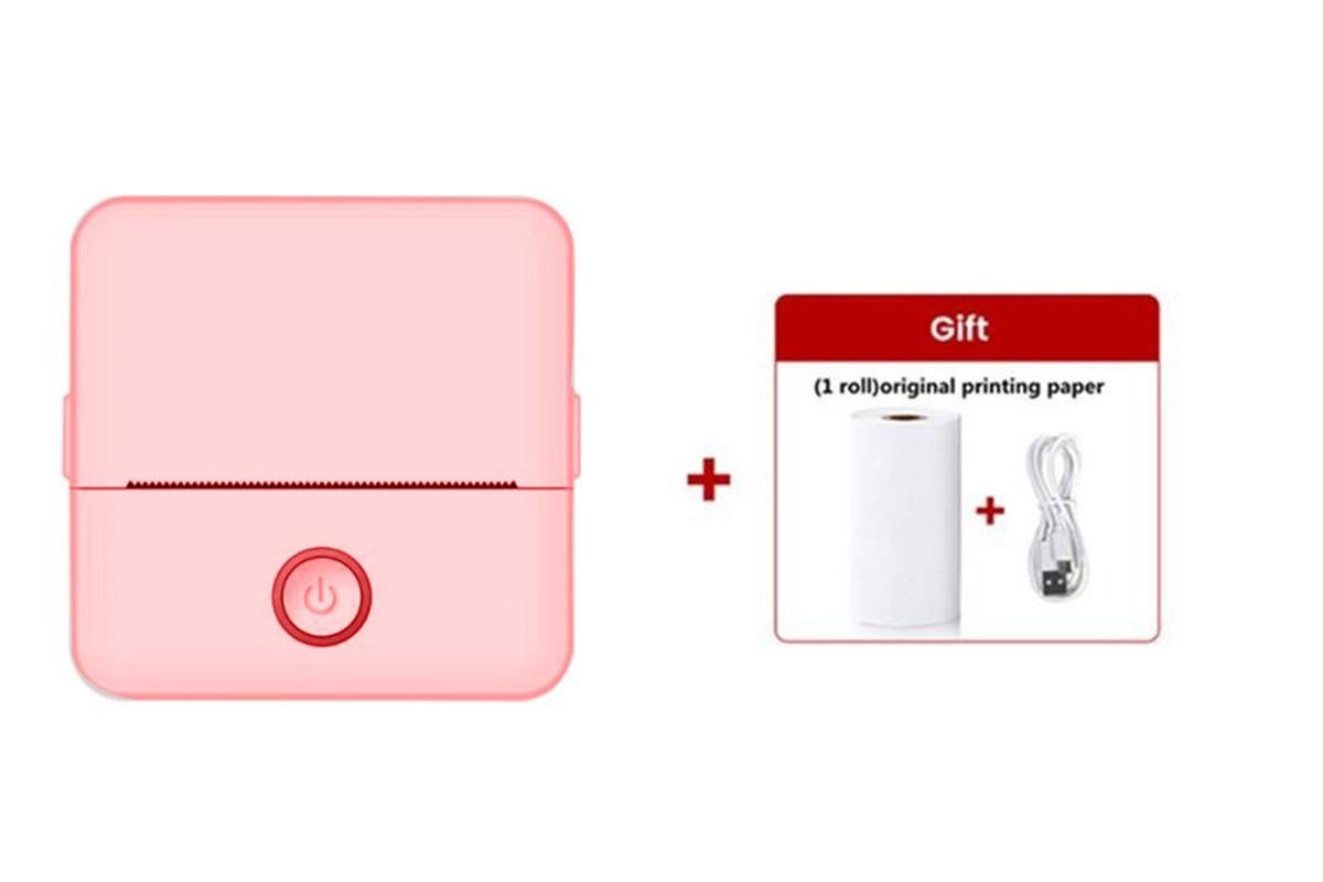 Thermal Mini Printer Mini Pocket Wireless Thermal Printer Bluetooth Photo Inkless Sticker Printer Compatible with iOS&Android - Pink - Image 3