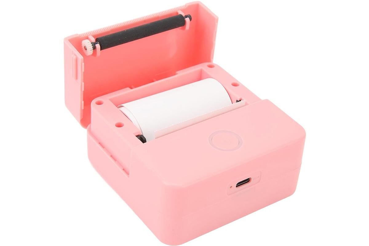 Thermal Mini Printer Mini Pocket Wireless Thermal Printer Bluetooth Photo Inkless Sticker Printer Compatible with iOS&Android - Pink - Image 5