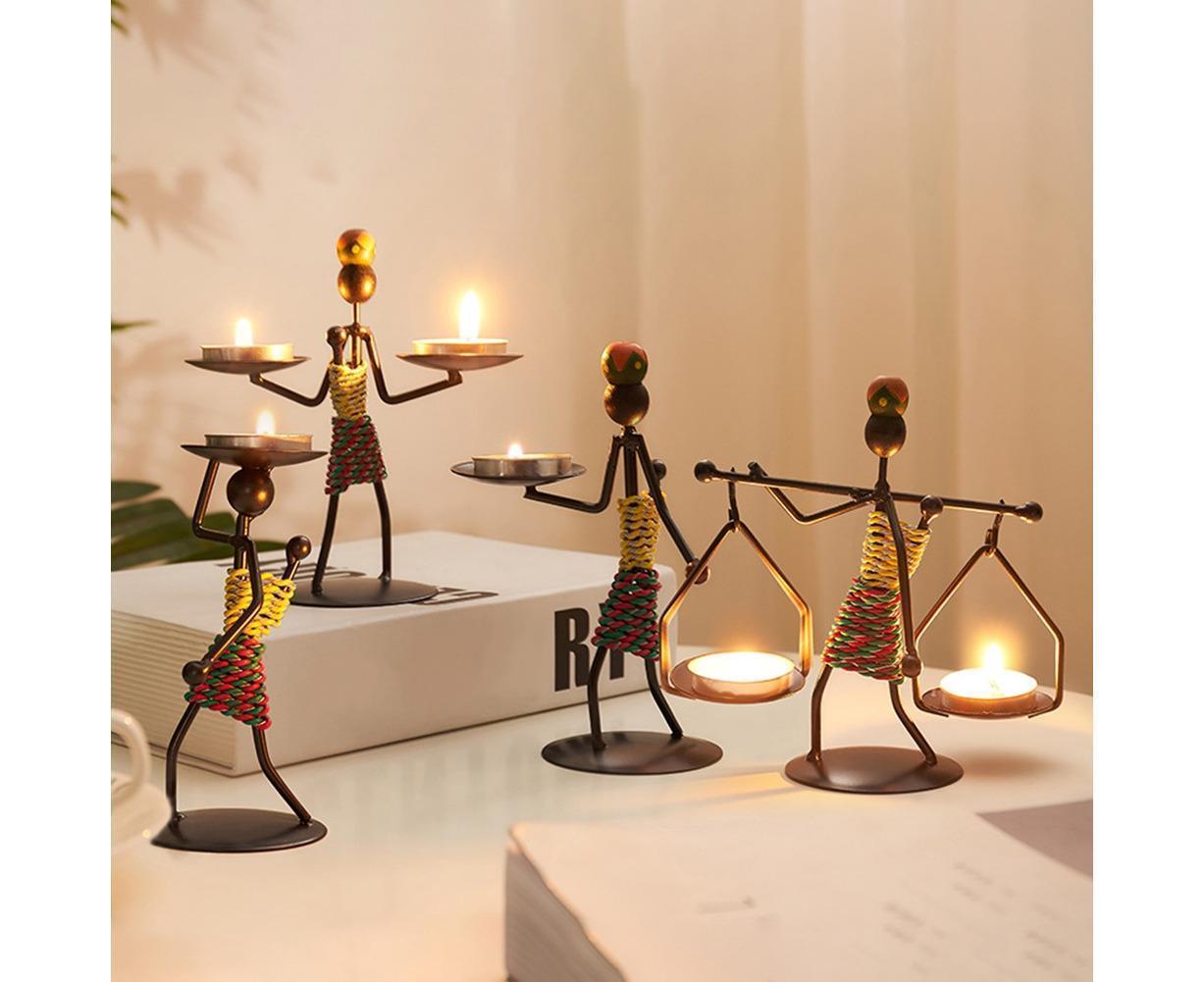 Nordic Candlestick Abstract Iron Men Candle Holder Home Bar Restaurant Decor- G - Image 3