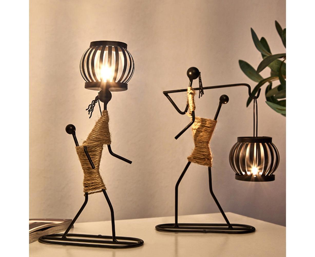 Nordic Candlestick Abstract Iron Men Candle Holder Home Bar Restaurant Decor- G - Image 4