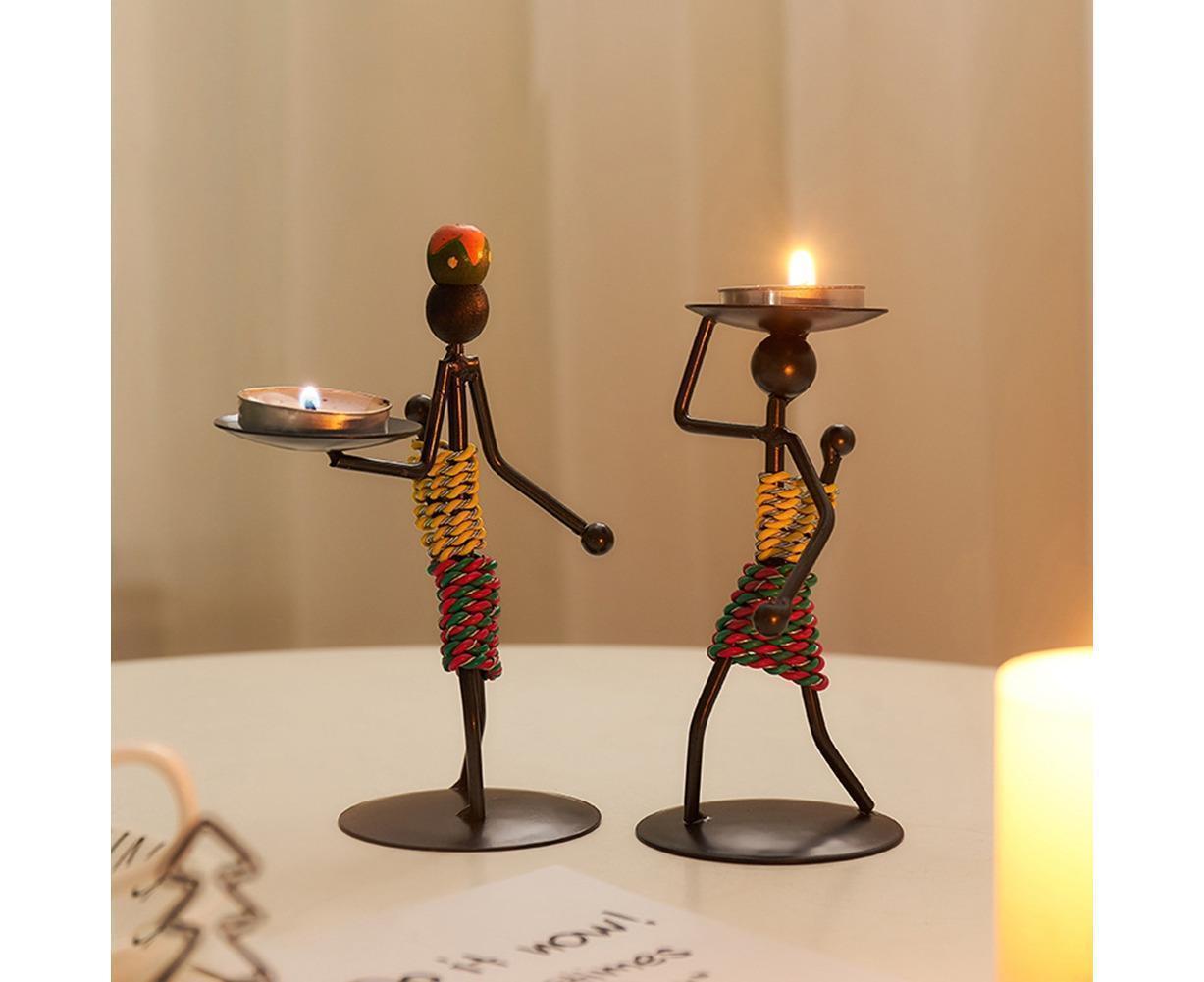 Nordic Candlestick Abstract Iron Men Candle Holder Home Bar Restaurant Decor- G - Image 5