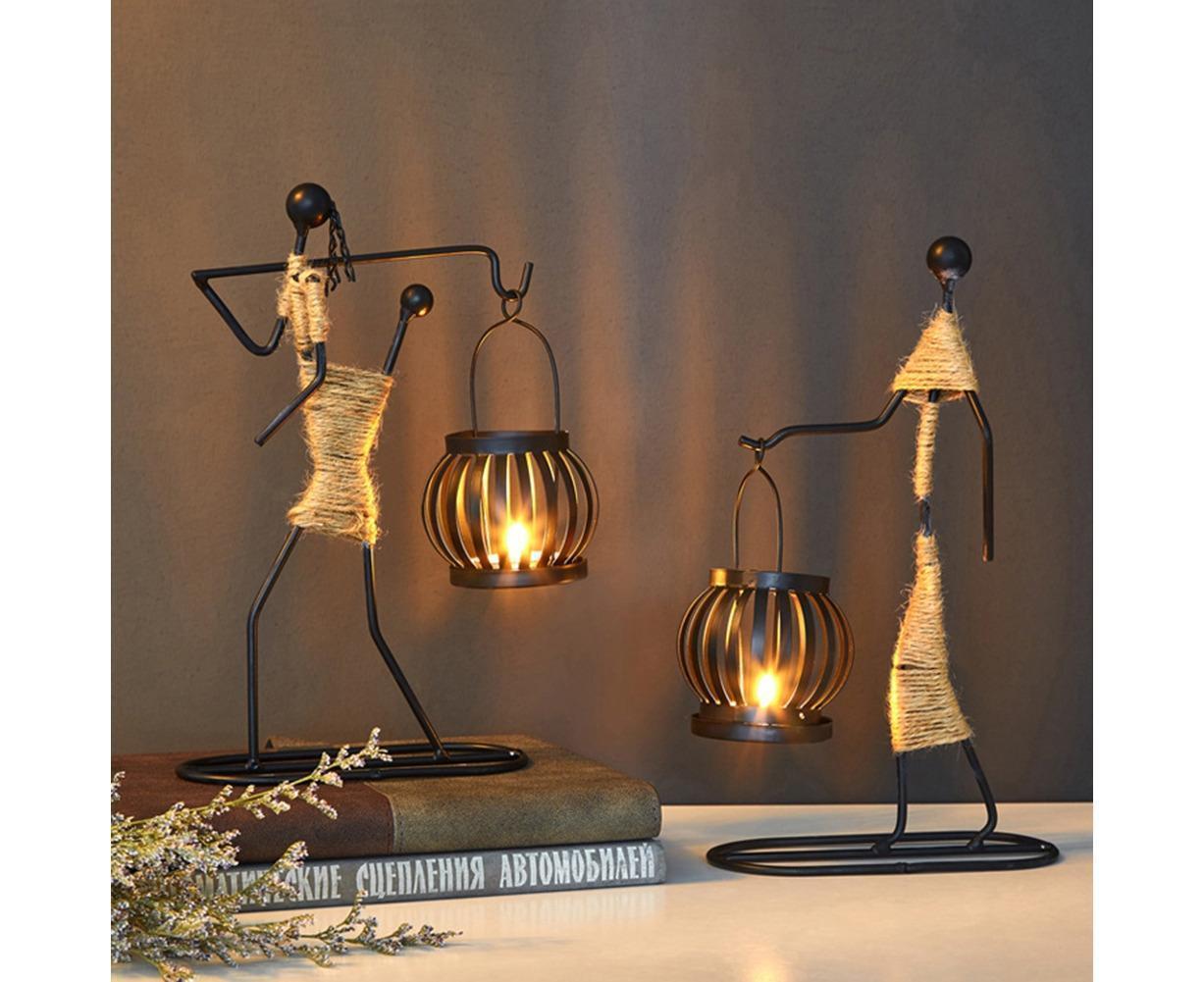 Nordic Candlestick Abstract Iron Men Candle Holder Home Bar Restaurant Decor- G - Image 6