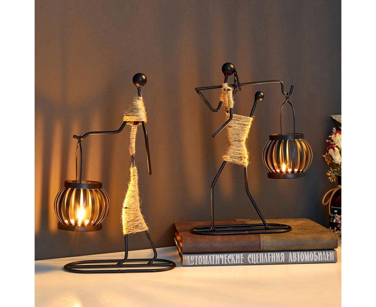 Nordic Candlestick Abstract Iron Men Candle Holder Home Bar Restaurant Decor- G - Image 8