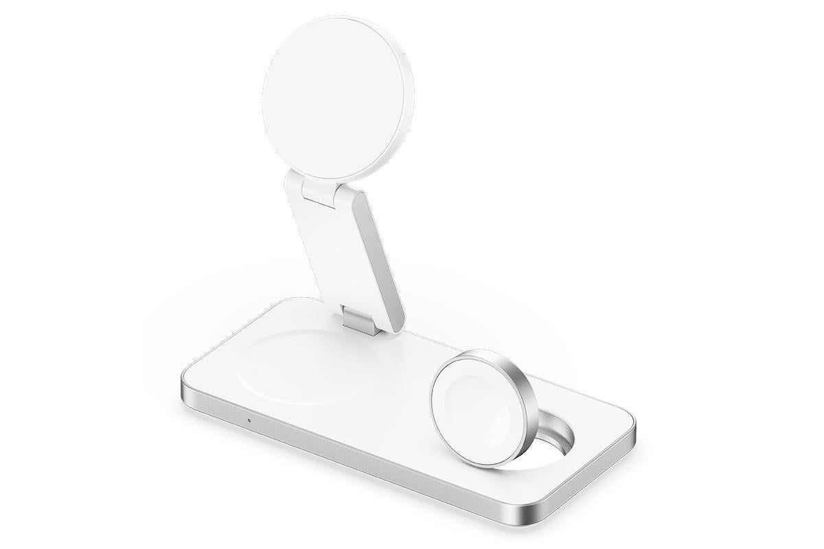 3 in 1 Charging Station for iPhone Wireless Charger Wireless Charger Dock for Apple Watch iPhone AirPods -White - Image 2