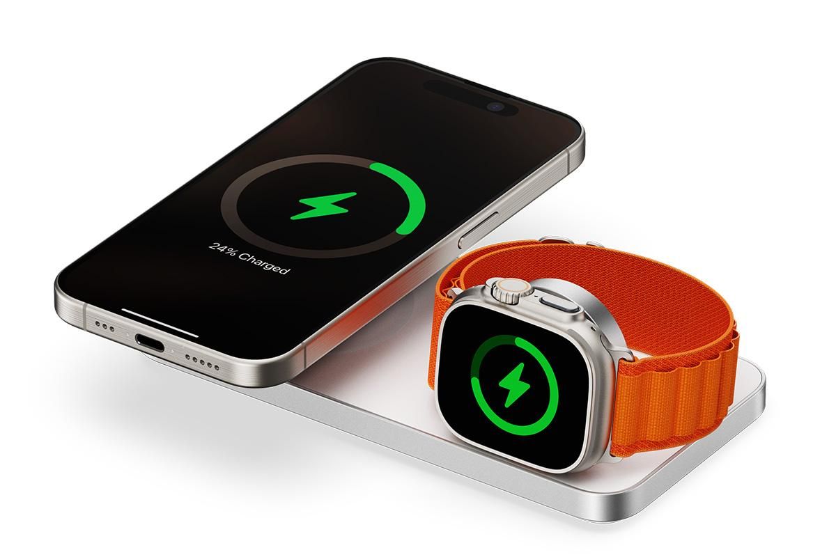3 in 1 Charging Station for iPhone Wireless Charger Wireless Charger Dock for Apple Watch iPhone AirPods -White - Image 3
