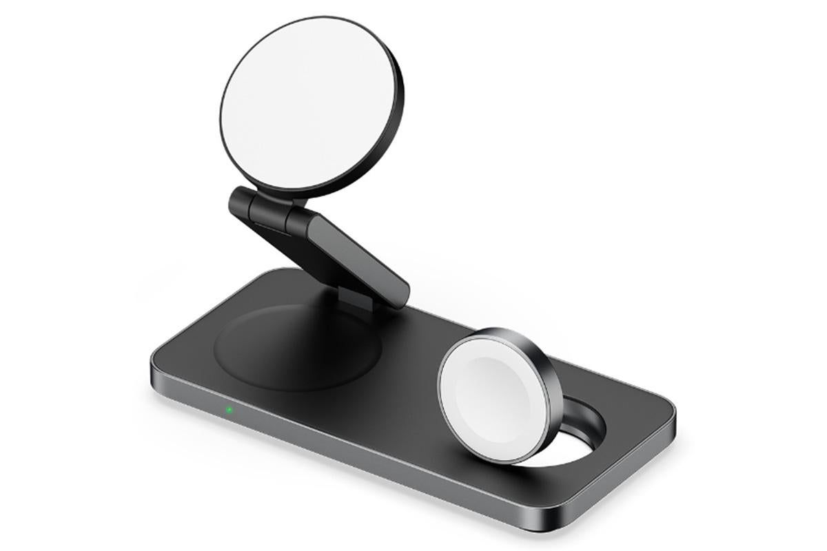 3 in 1 Charging Station for iPhone Wireless Charger Wireless Charger Dock for Apple Watch iPhone AirPods -Black - Image 5