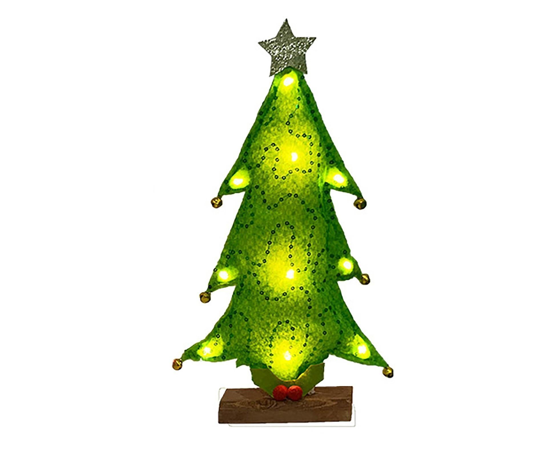 Luminous Mini Christmas Tree Desktop Display Mold Night Light Party Decor Gift-Green - Image 1