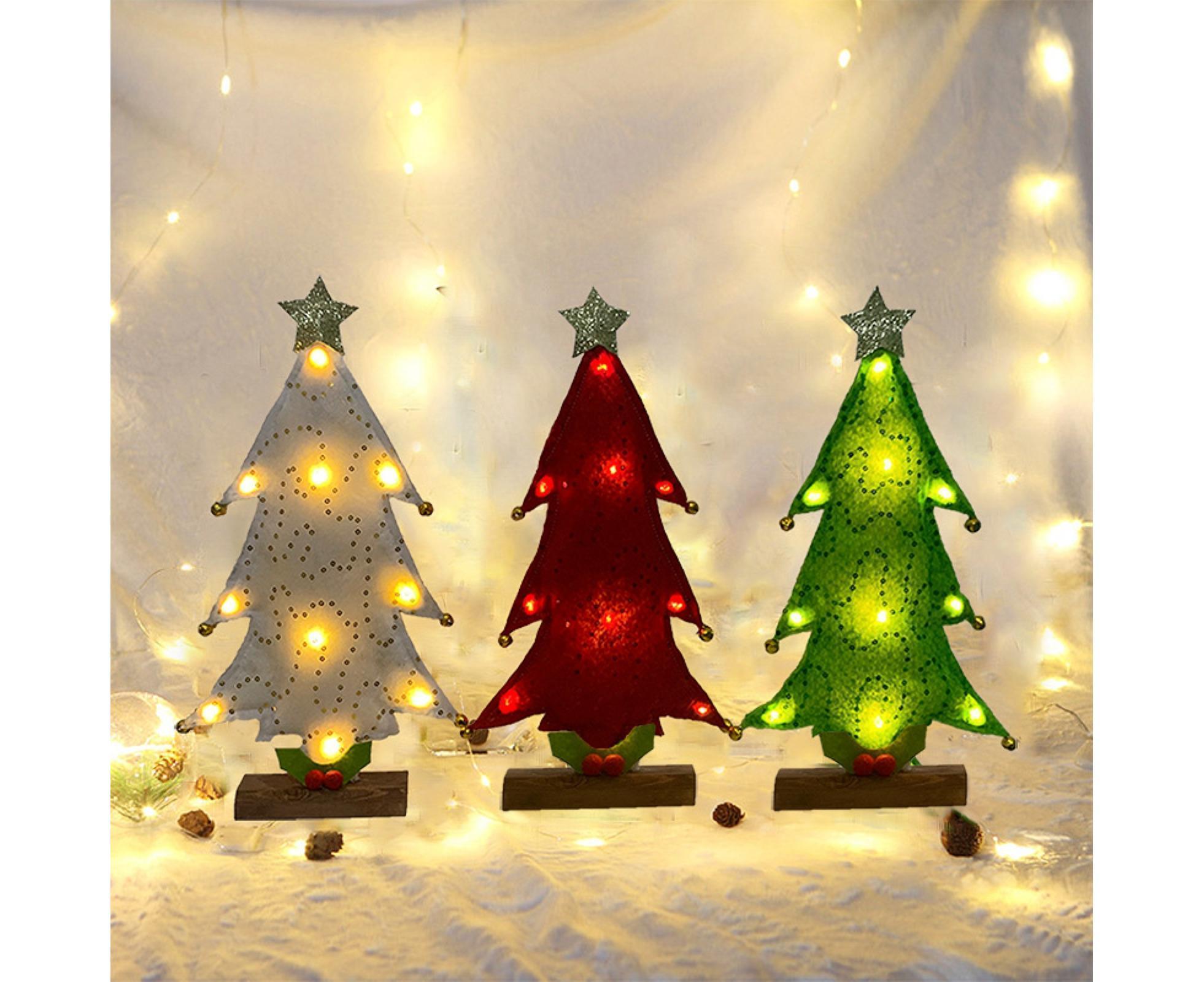 Luminous Mini Christmas Tree Desktop Display Mold Night Light Party Decor Gift-Green - Image 2