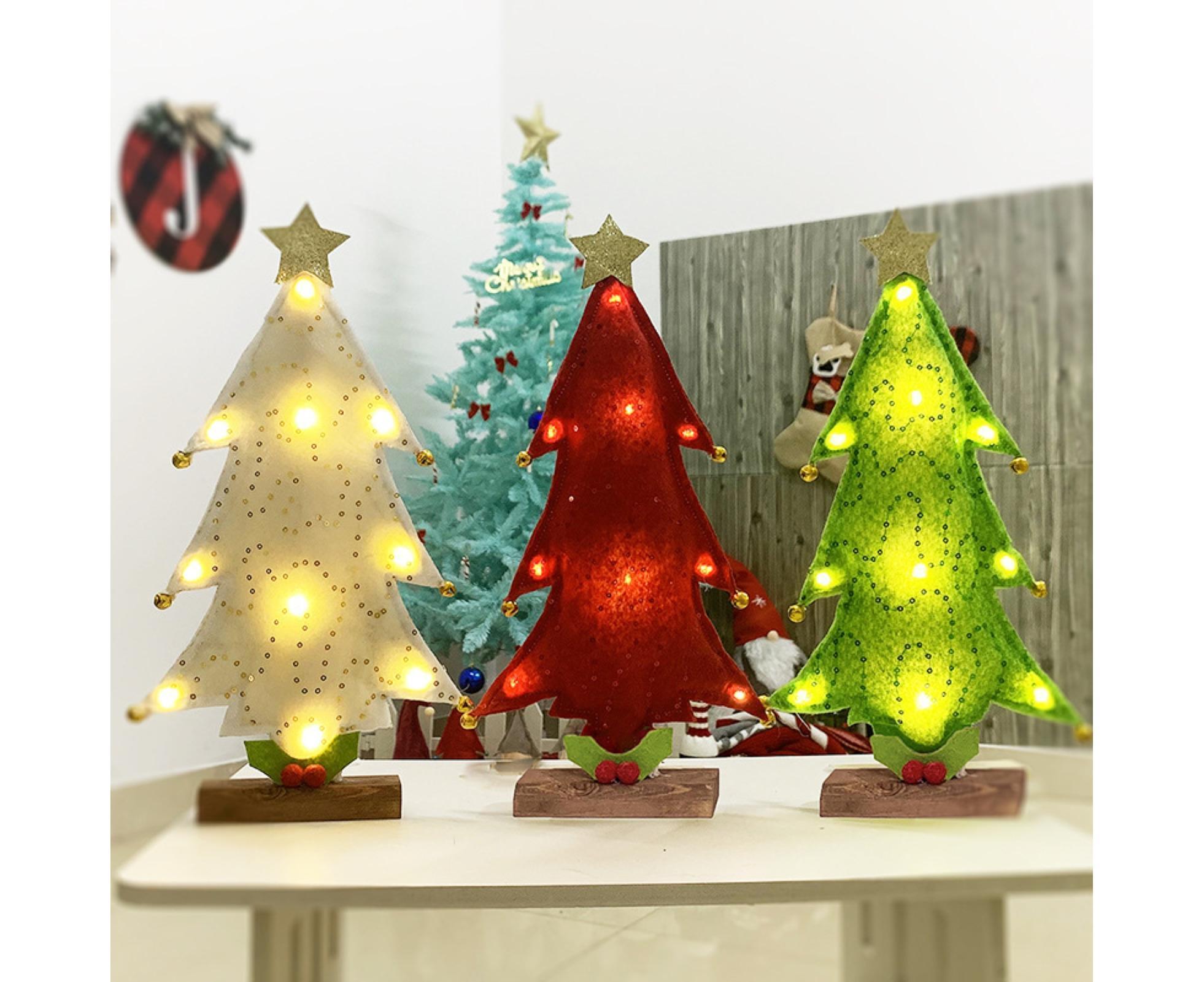 Luminous Mini Christmas Tree Desktop Display Mold Night Light Party Decor Gift-Green - Image 3