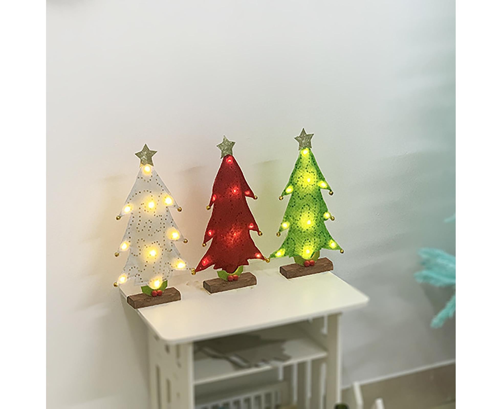 Luminous Mini Christmas Tree Desktop Display Mold Night Light Party Decor Gift-Green - Image 5