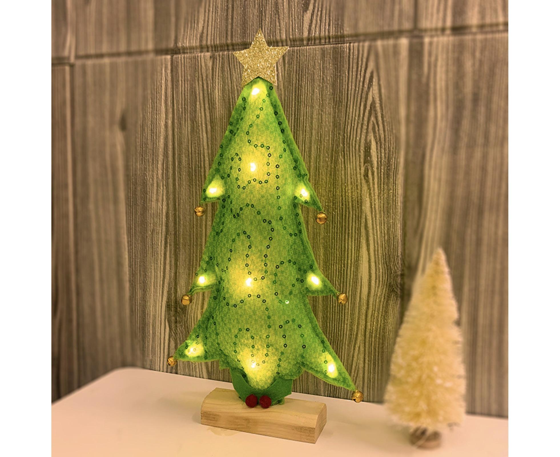 Luminous Mini Christmas Tree Desktop Display Mold Night Light Party Decor Gift-Green - Image 6