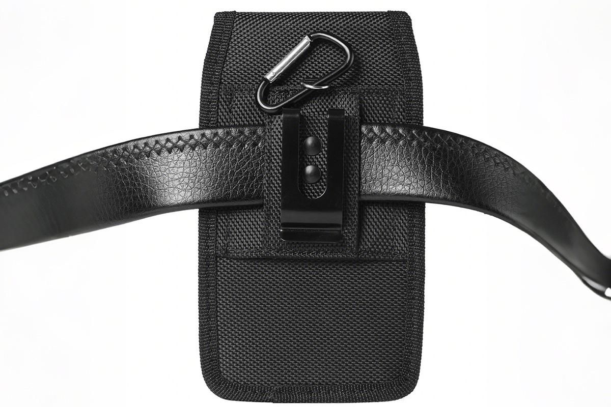 2Pcs Universal Black Oxford Cloth Phone Waist Pouch with Belt Clip and Card Holder Compatible with Most Smartphones - XL - Image 5