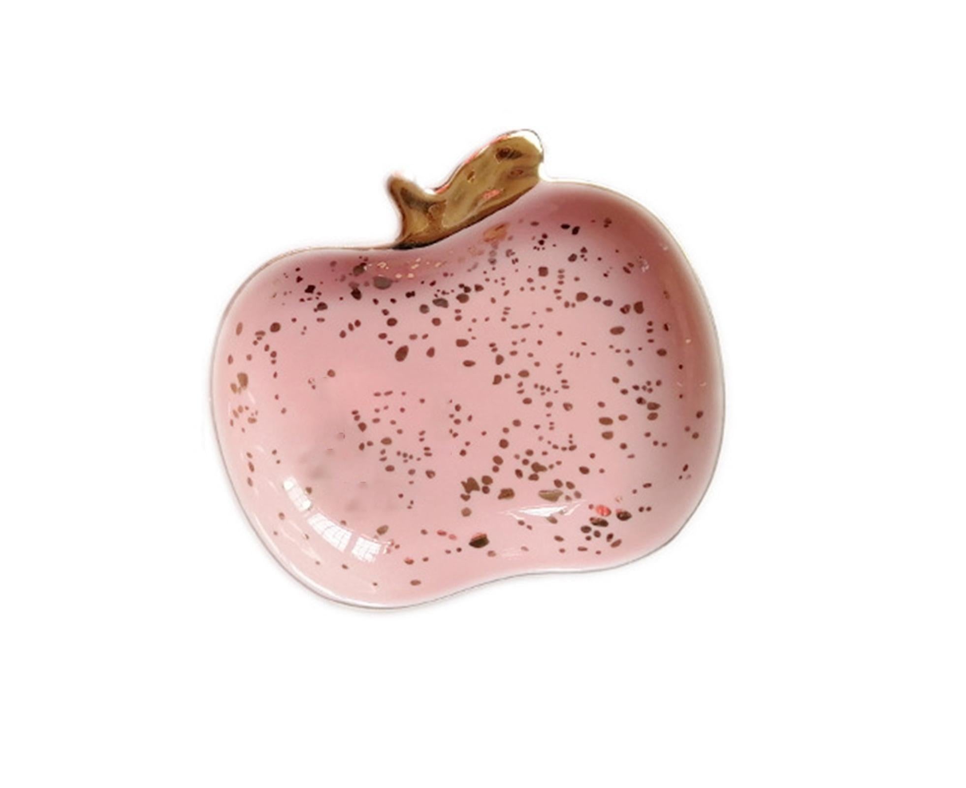 Jewelry Dish Cute Multi-purpose Ceramic Earrings Decorative Display Bowl for Indoor-Pink - Image 1