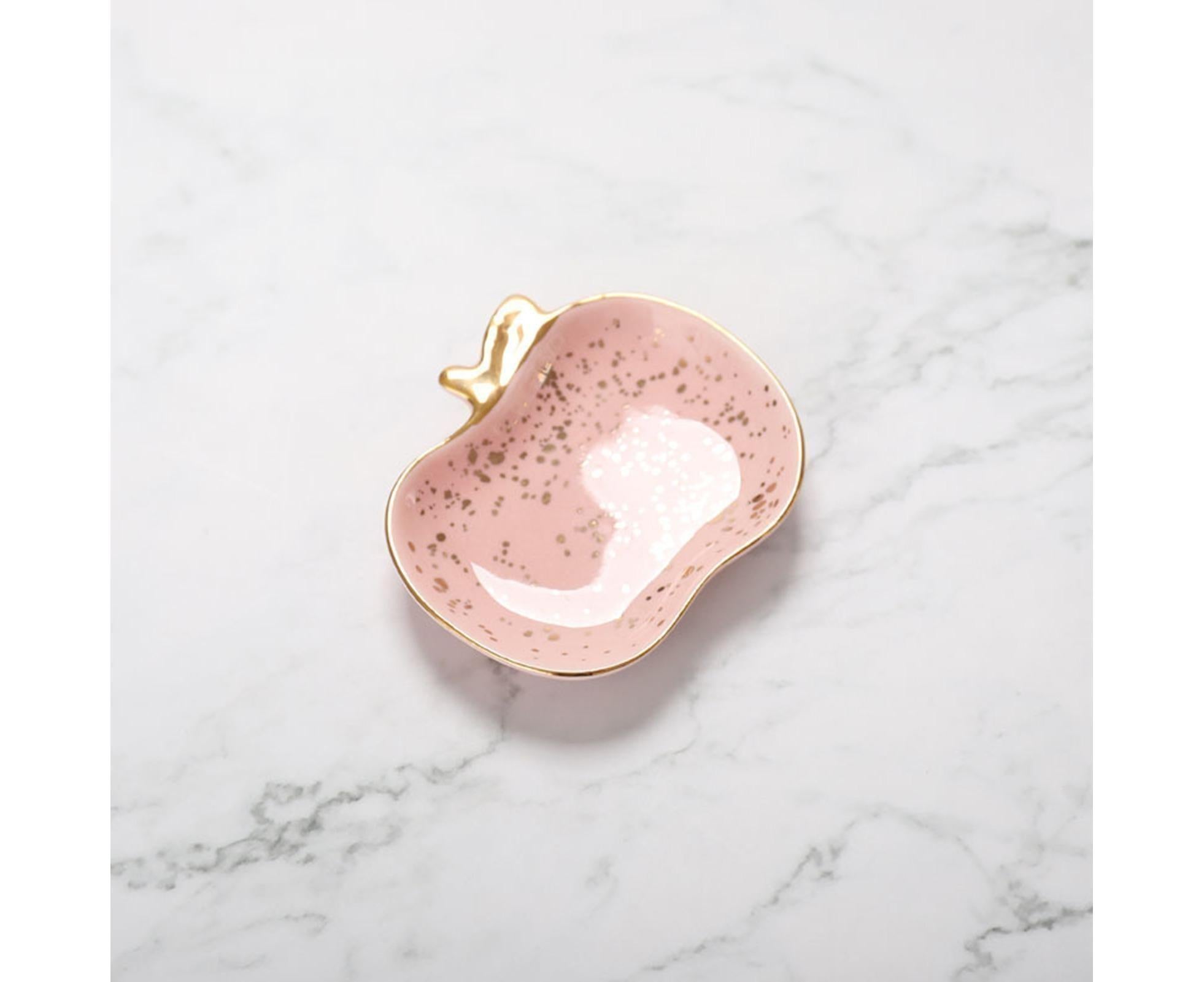 Jewelry Dish Cute Multi-purpose Ceramic Earrings Decorative Display Bowl for Indoor-Pink - Image 5