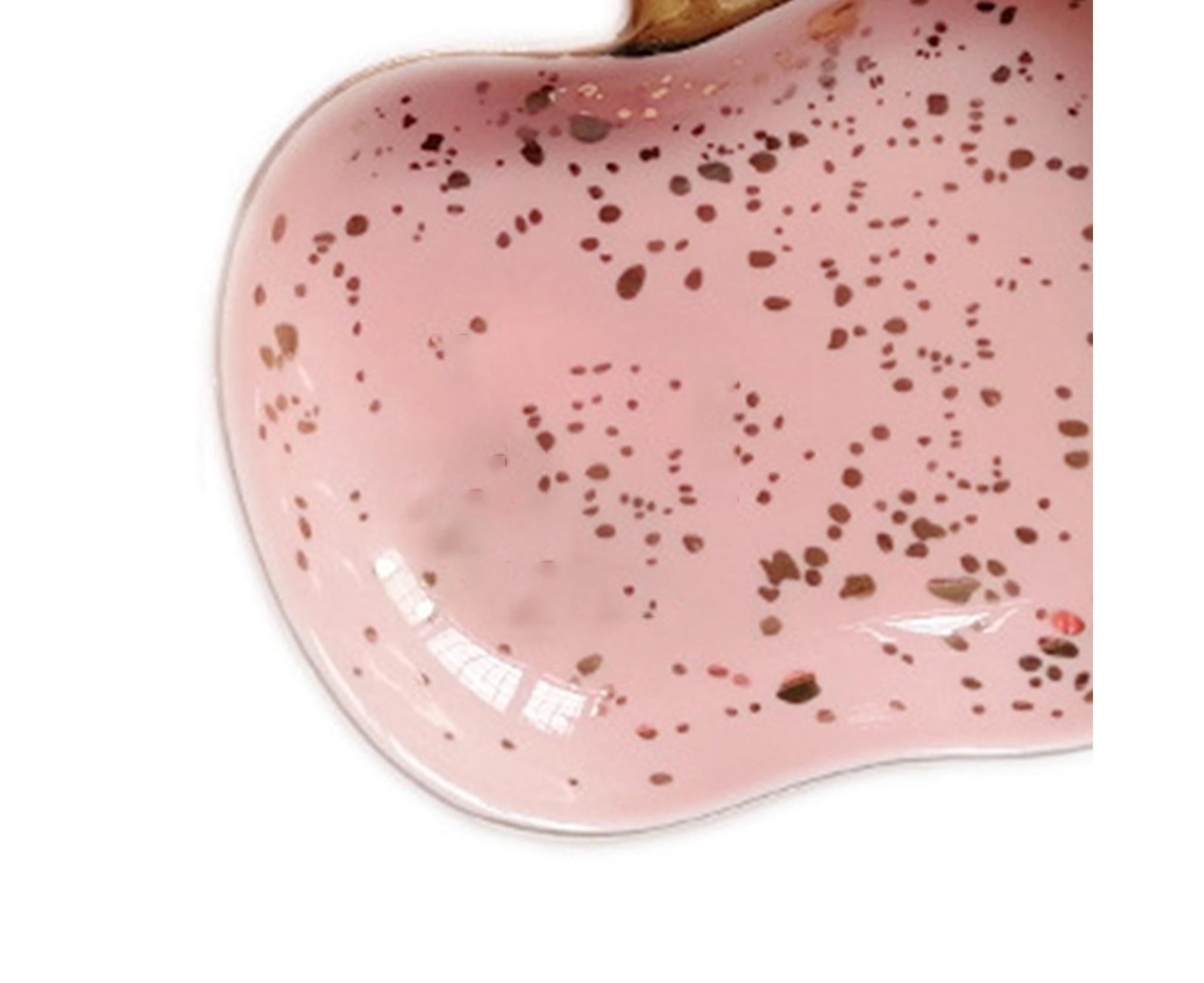Jewelry Dish Cute Multi-purpose Ceramic Earrings Decorative Display Bowl for Indoor-Pink - Image 6