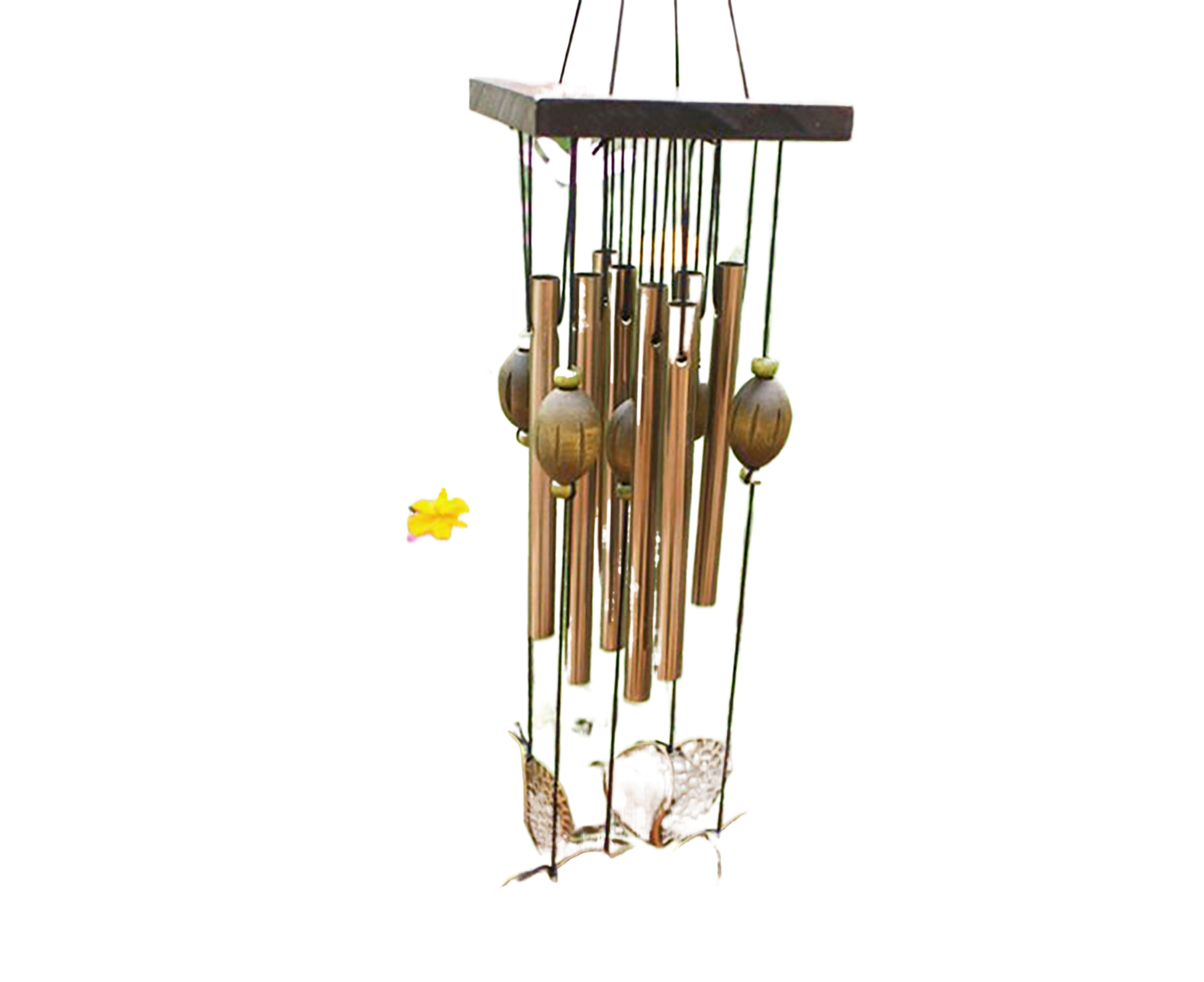 Anti-corrosion Wind Chime with Heart Pendant Metal Patio Porch Windchimes Bell for Home - Image 1