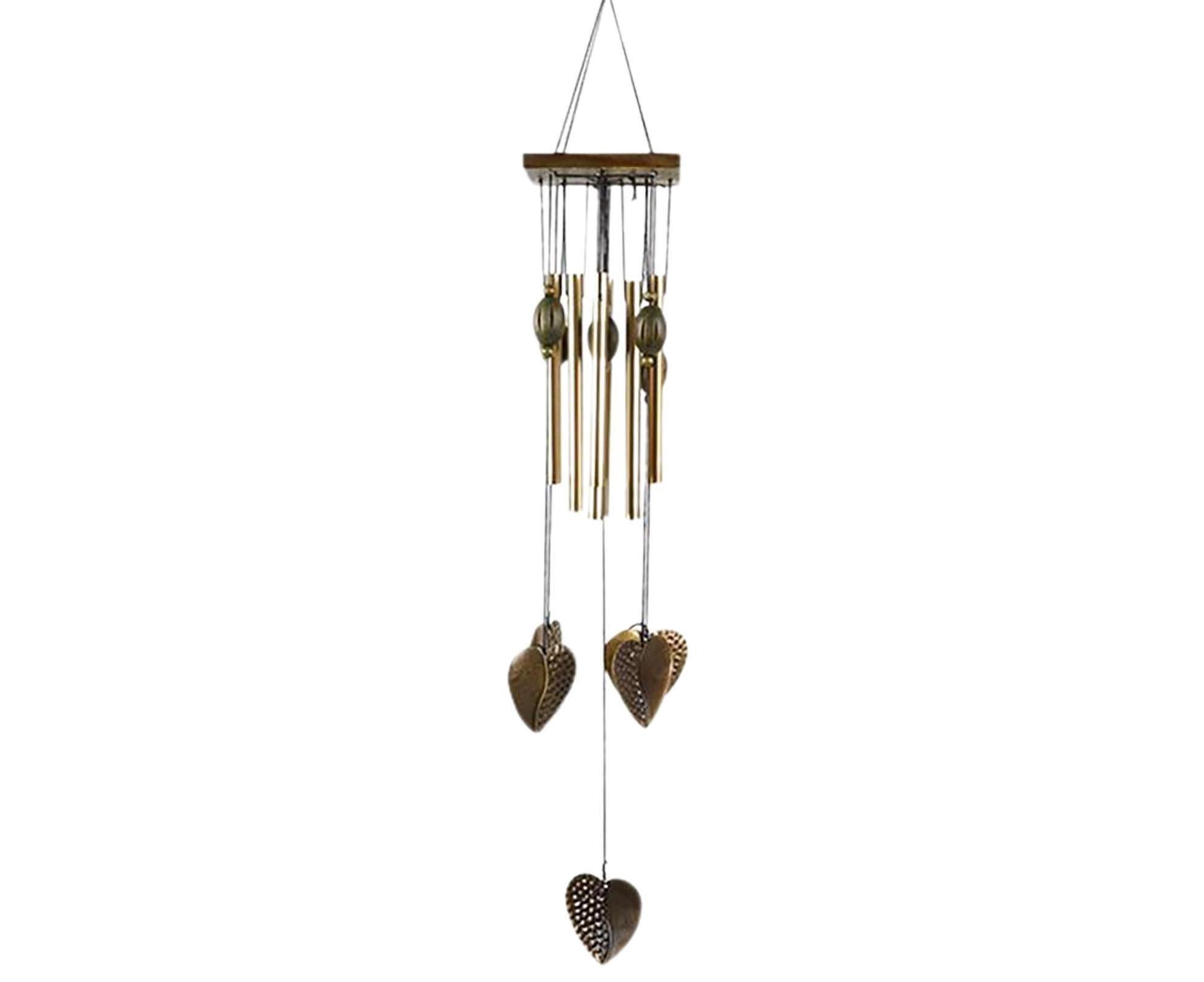 Anti-corrosion Wind Chime with Heart Pendant Metal Patio Porch Windchimes Bell for Home - Image 2