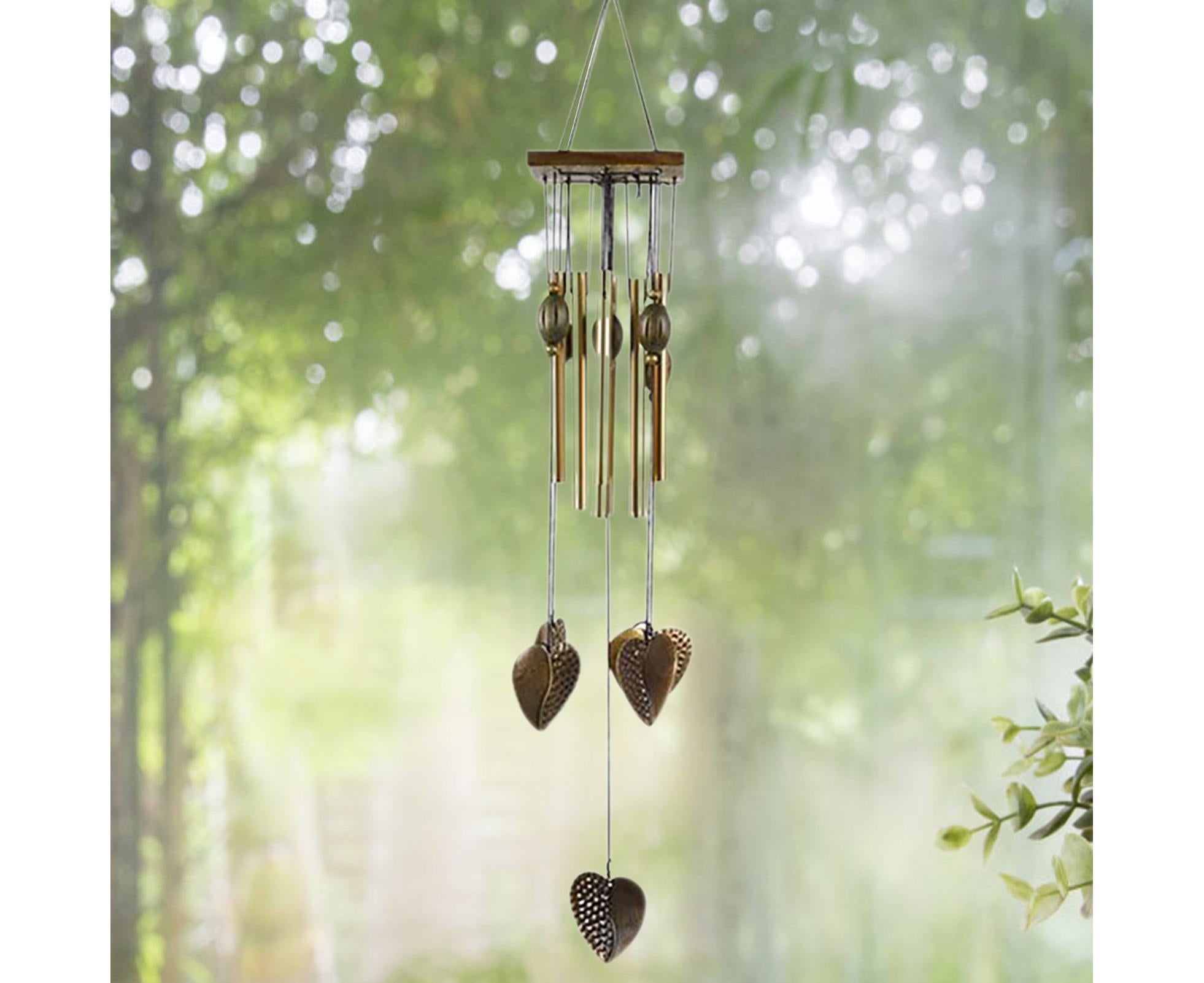 Anti-corrosion Wind Chime with Heart Pendant Metal Patio Porch Windchimes Bell for Home - Image 8
