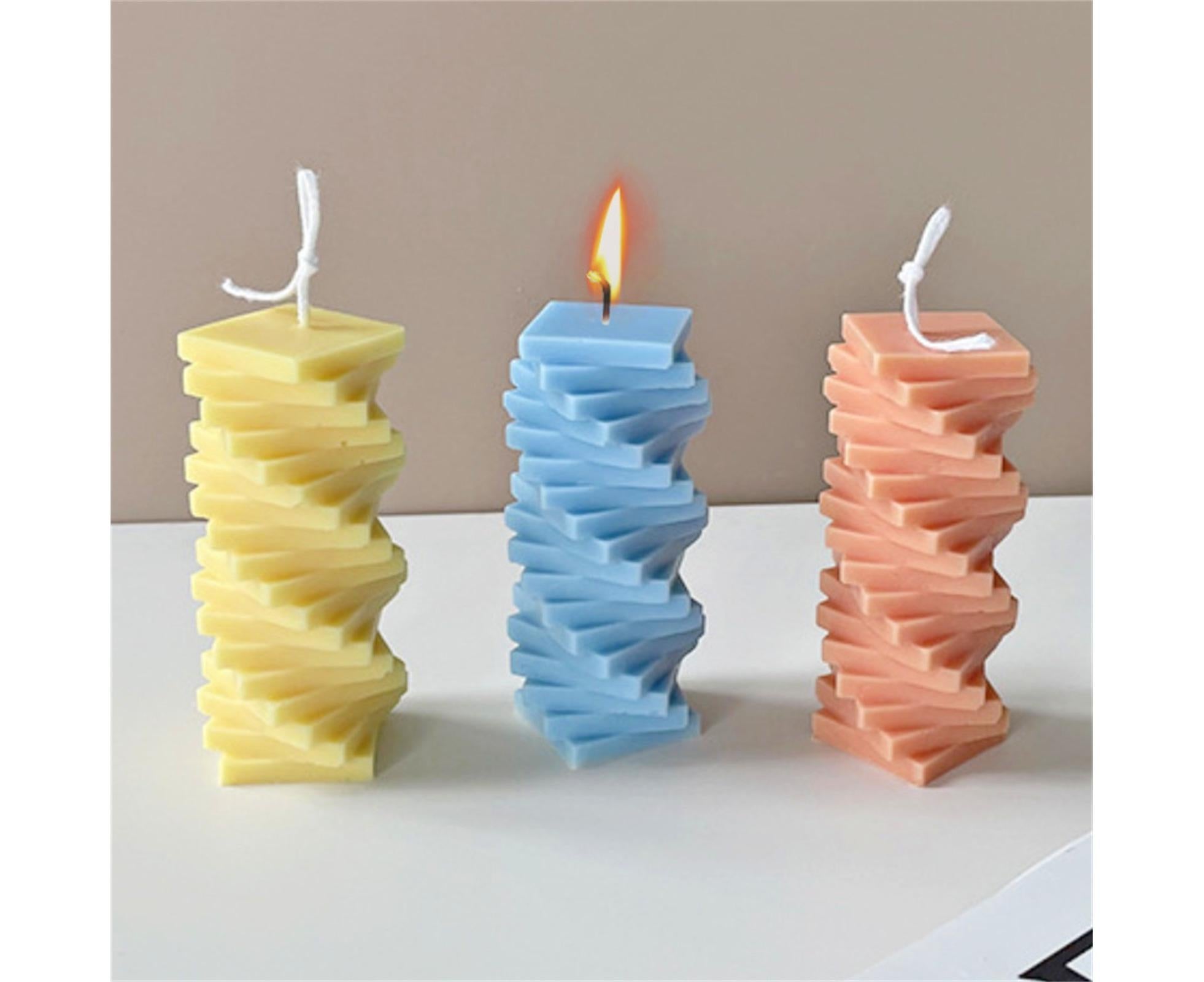 Candle Mold Non-stick DIY Silica Gel Rotating Cylinder Epoxy Resin Mold Home Ornament -White - Image 3
