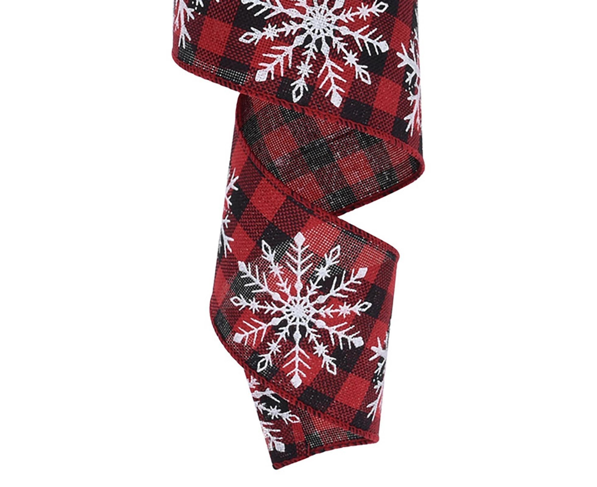 Imitation Flax Xmas Ribbon-Red Black 6cm - Image 3