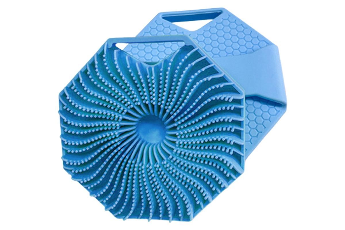 Silicone Body Cleansing Brush Shower Scrubber Gentle Exfoliating and Massage for all Kinds of Skin -Blue - Image 1