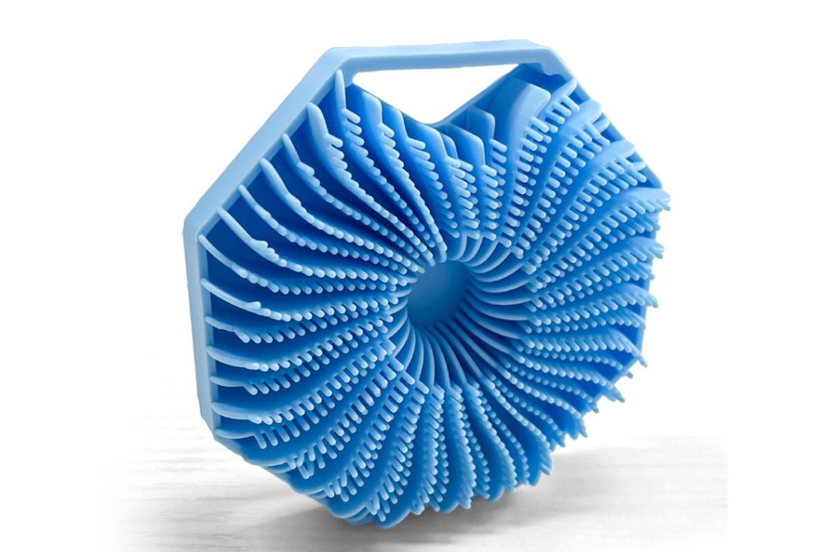Silicone Body Cleansing Brush Shower Scrubber Gentle Exfoliating and Massage for all Kinds of Skin -Blue - Image 2