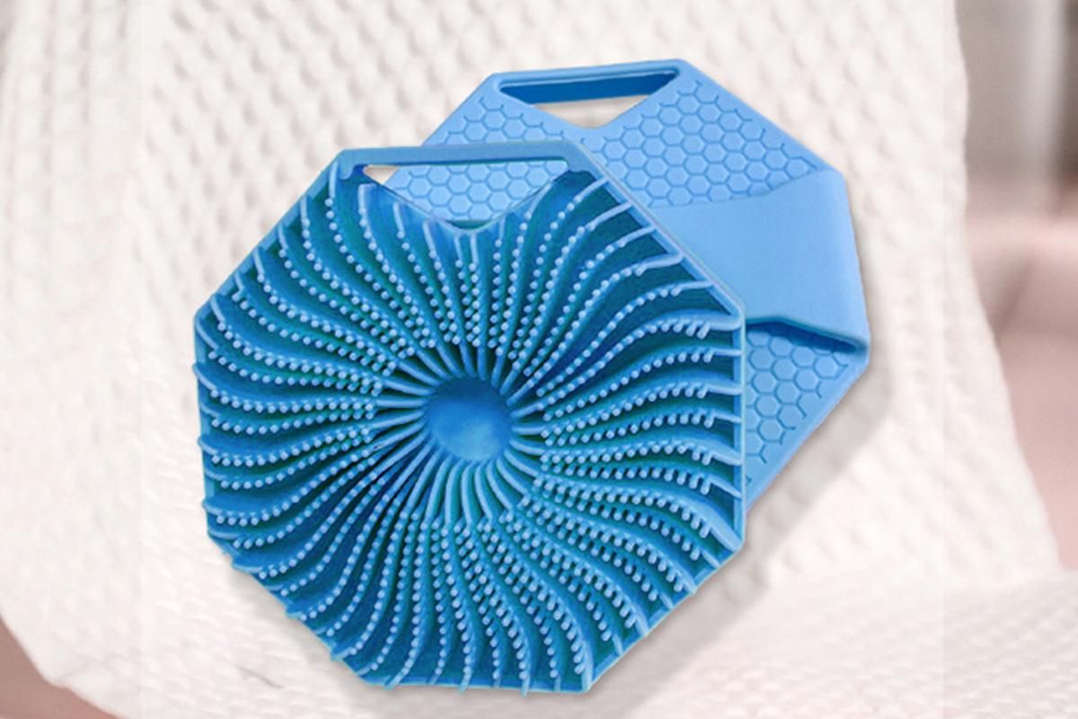 Silicone Body Cleansing Brush Shower Scrubber Gentle Exfoliating and Massage for all Kinds of Skin -Blue - Image 4
