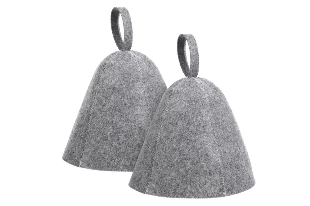 2-Pack Felt Sauna Hats - Quick Dry Bath Caps for Spa & Swimming (23x25cm) - Image 1