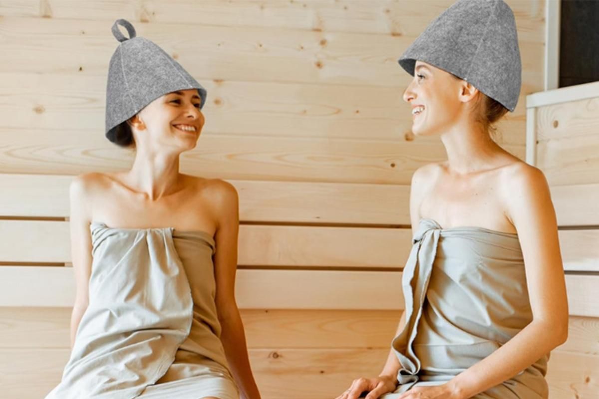 2-Pack Felt Sauna Hats - Quick Dry Bath Caps for Spa & Swimming (23x25cm) - Image 2