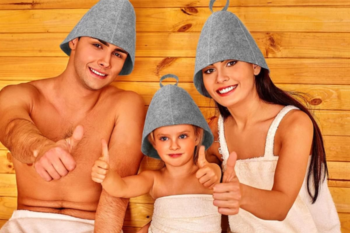 2-Pack Felt Sauna Hats - Quick Dry Bath Caps for Spa & Swimming (23x25cm) - Image 4