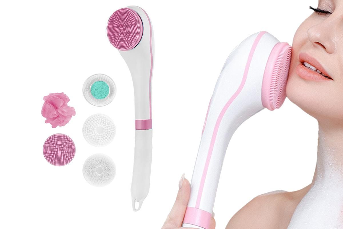 Rechargeable Body Brush Kit with Long Handle -Blue - Image 6
