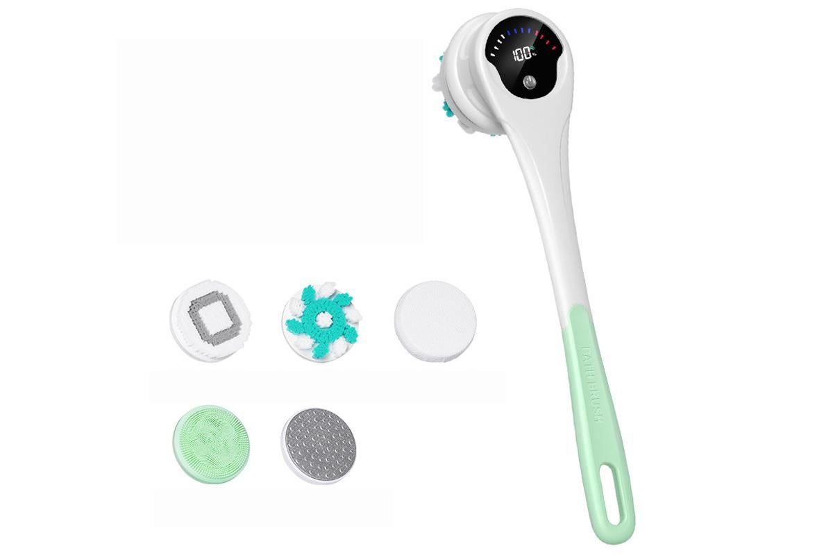 Electric Back Scrubber Body Brush Exfoliating Bath Brush for Shower - Green - Image 1