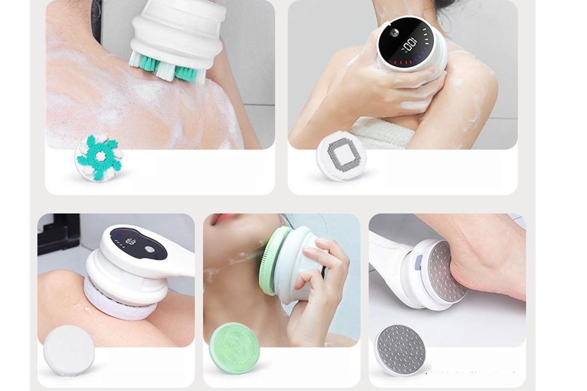 Electric Back Scrubber Body Brush Exfoliating Bath Brush for Shower - Green - Image 3