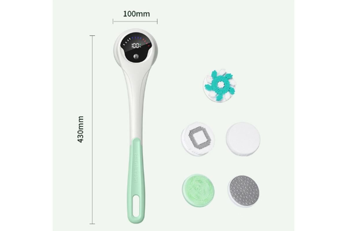 Electric Back Scrubber Body Brush Exfoliating Bath Brush for Shower - Green - Image 7