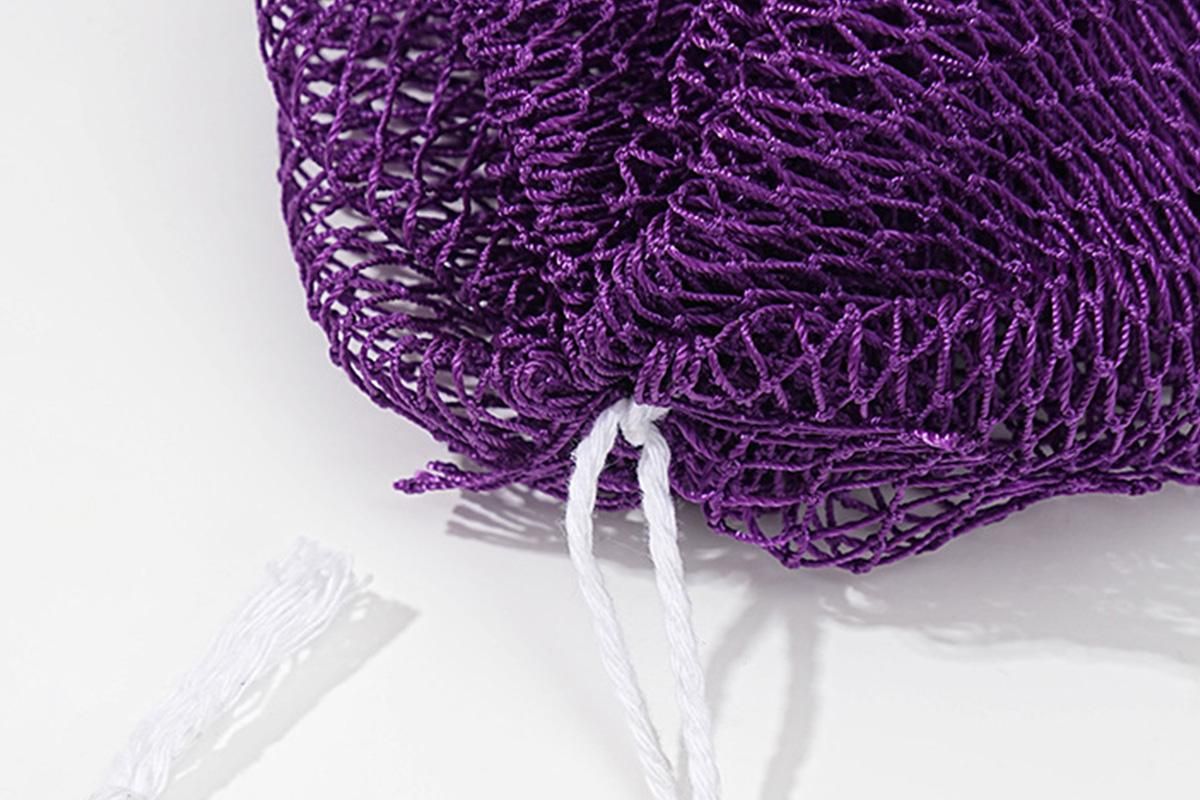 2PCS African Net Sponge Body Scrubber for Exfoliating and Bathing - Purple & Pink - Image 5