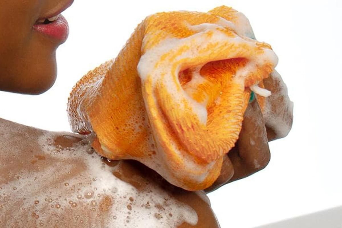 2PCS African Net Sponge Body Scrubber for Exfoliating and Bathing - Blue & Yellow - Image 3