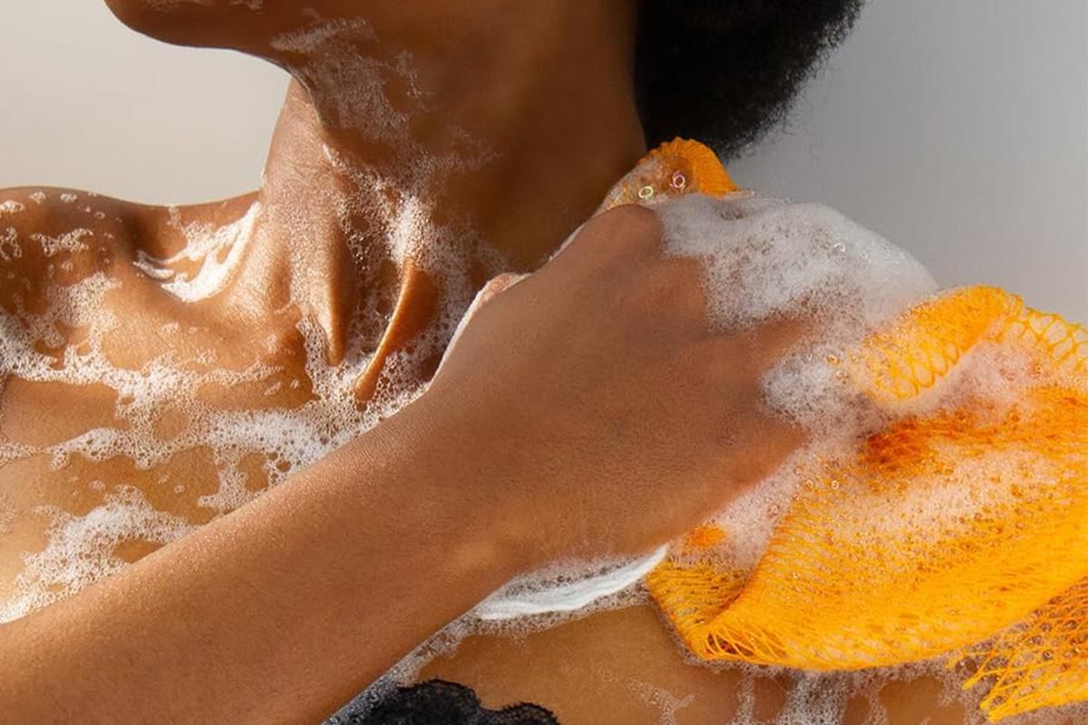 2PCS African Net Sponge Body Scrubber for Exfoliating and Bathing - Blue & Yellow - Image 4