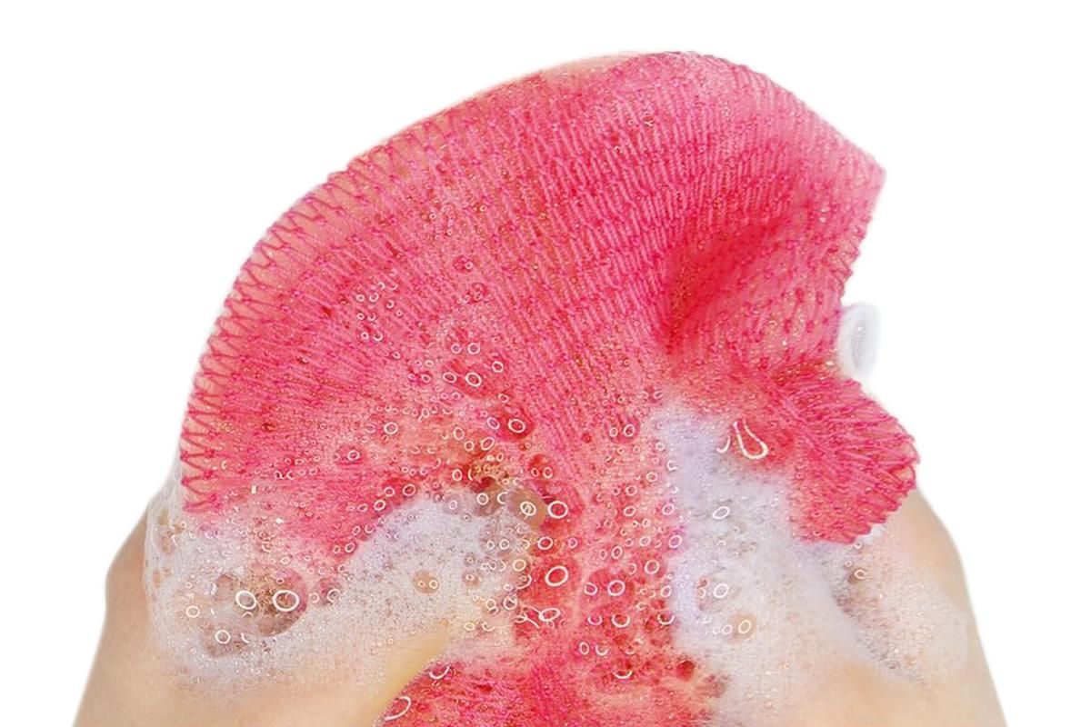 2PCS African Net Sponge Body Scrubber for Exfoliating and Bathing - Green & Pink - Image 5