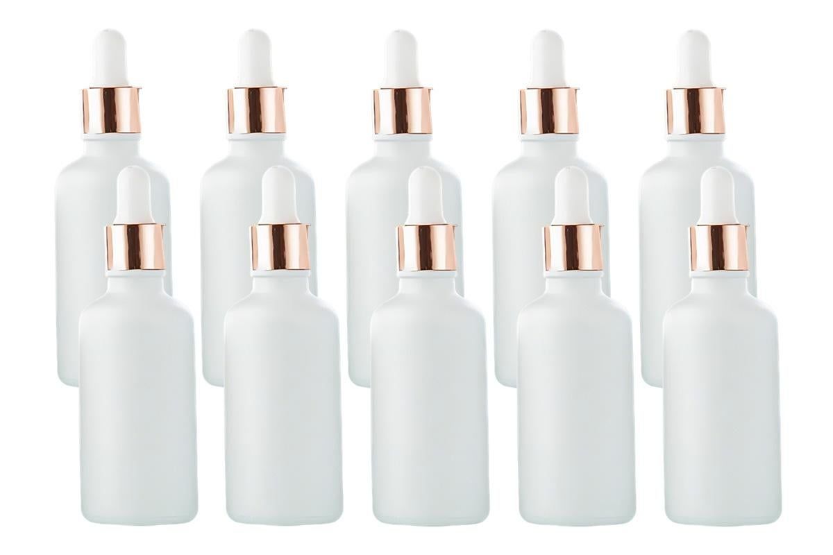 10 Pack Glass Dropper Bottles Rose Gold Caps for Essential Oils - 15ml - Image 6