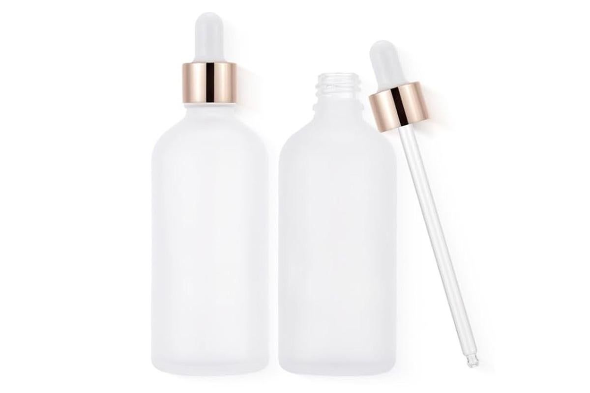 10 Pack Glass Dropper Bottles Rose Gold Caps for Essential Oils - 30ml - Image 2