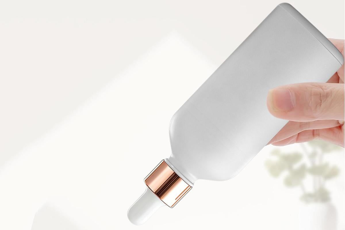 10 Pack Glass Dropper Bottles Rose Gold Caps for Essential Oils - 50ml - Image 5