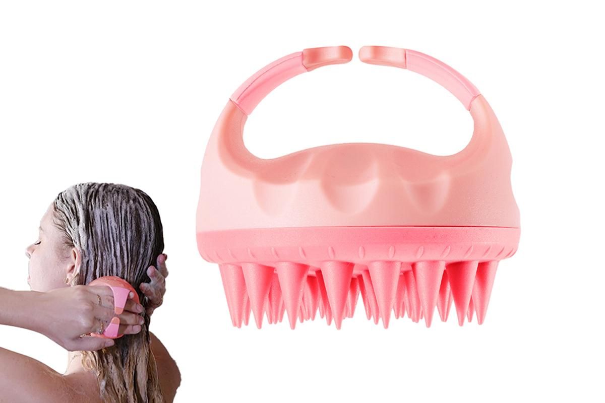 Hair Scalp Massager Shampoo Brush -Pink - Image 1