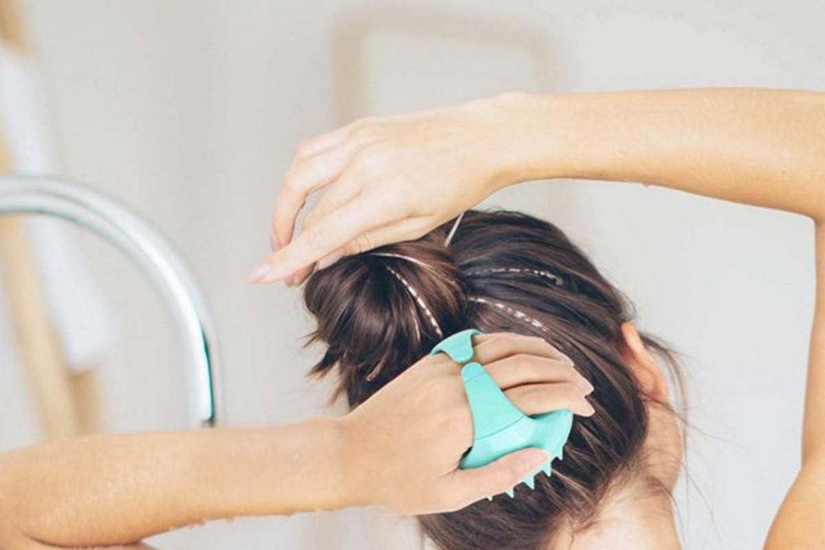 Hair Scalp Massager Shampoo Brush -Green - Image 3