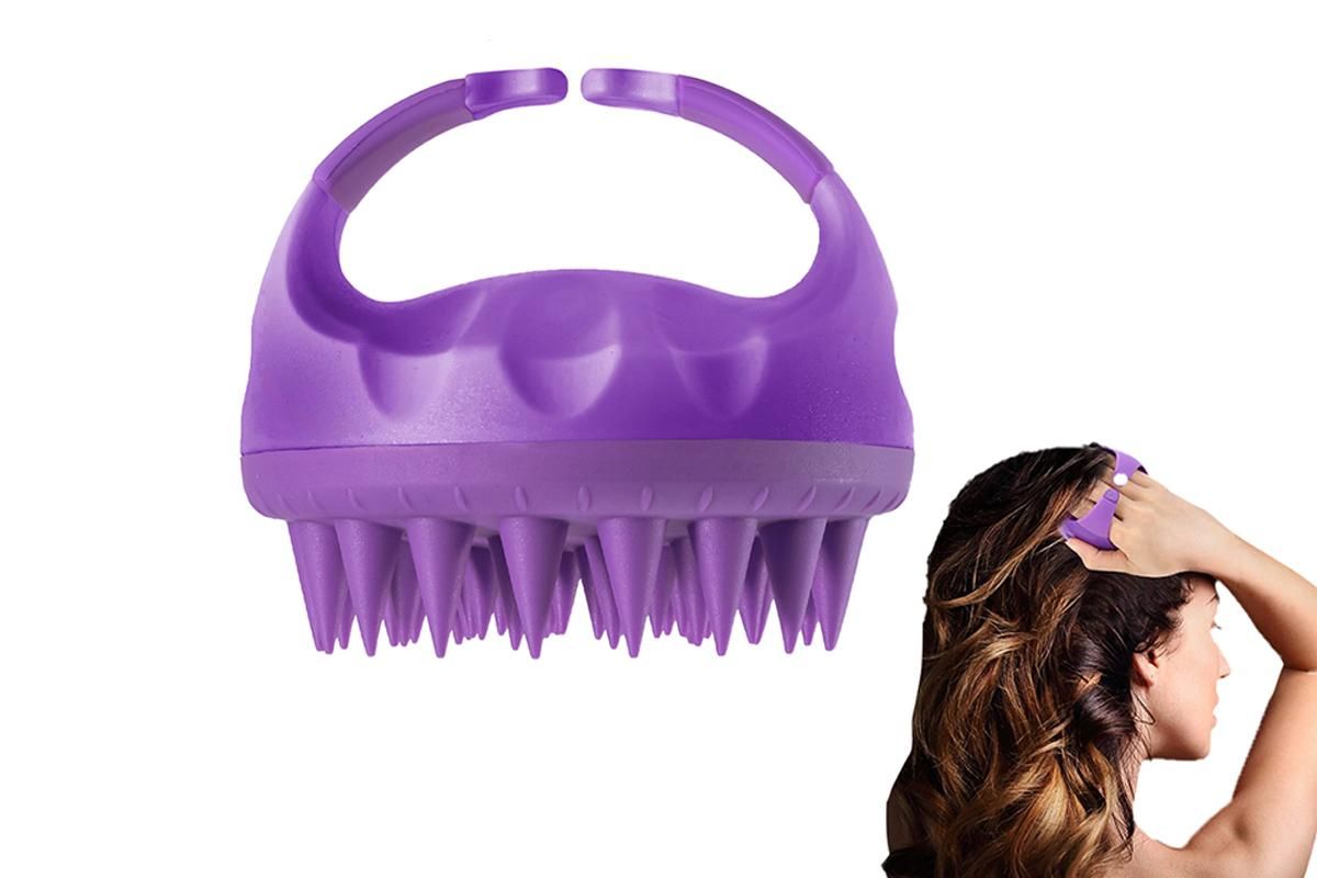 Hair Scalp Massager Shampoo Brush -Purple - Image 1