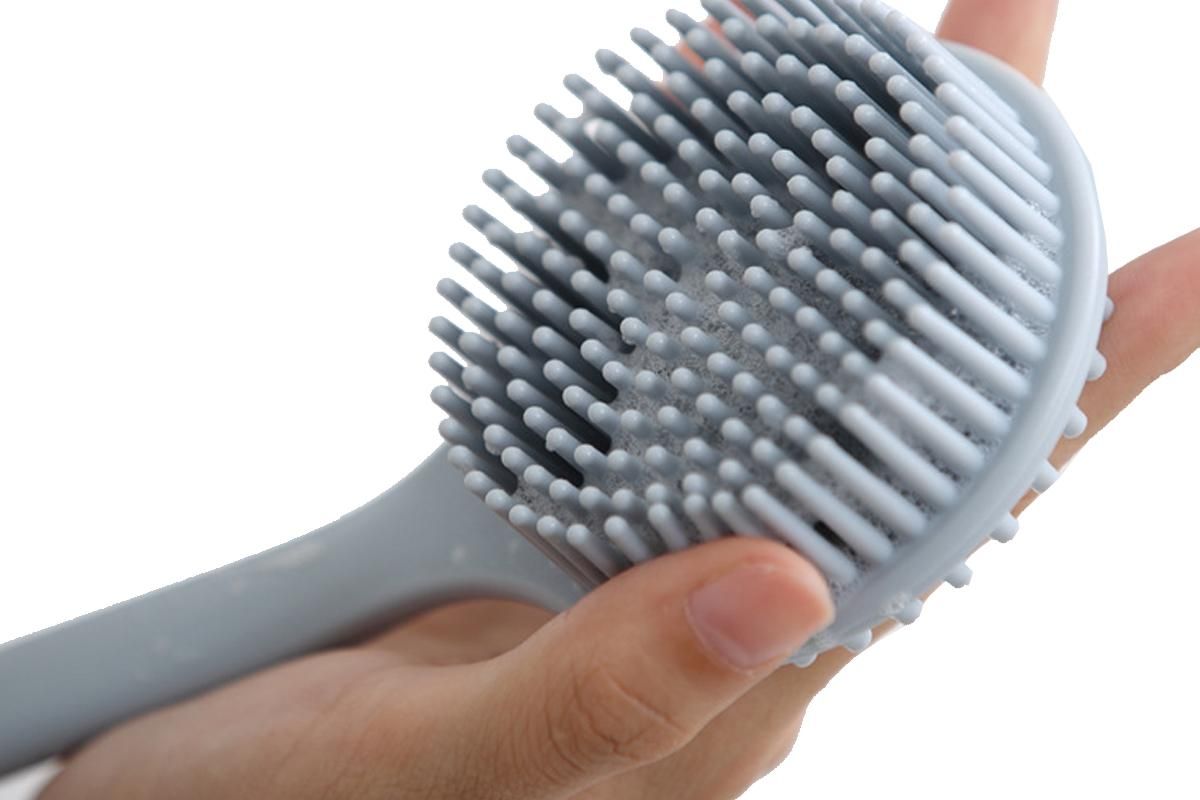Long Handle Bath Shower Brush Back Scrubber Back Scrubber for Shower Bath Body Brush with Long Handle for Men and Women -Blue - Image 4
